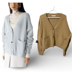 Oak + Fort Oversized Cardigan Camel / Tan size  Medium